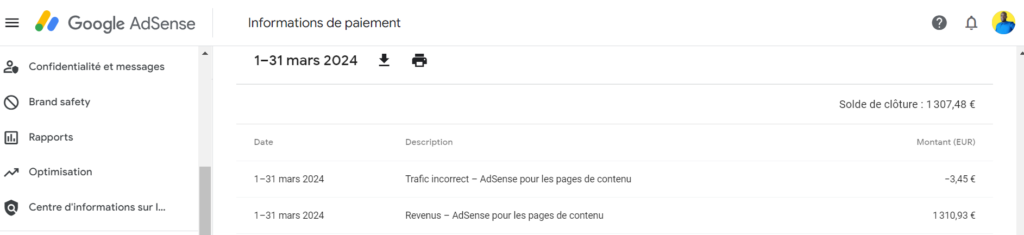 paiement adsense mars 1307 euros