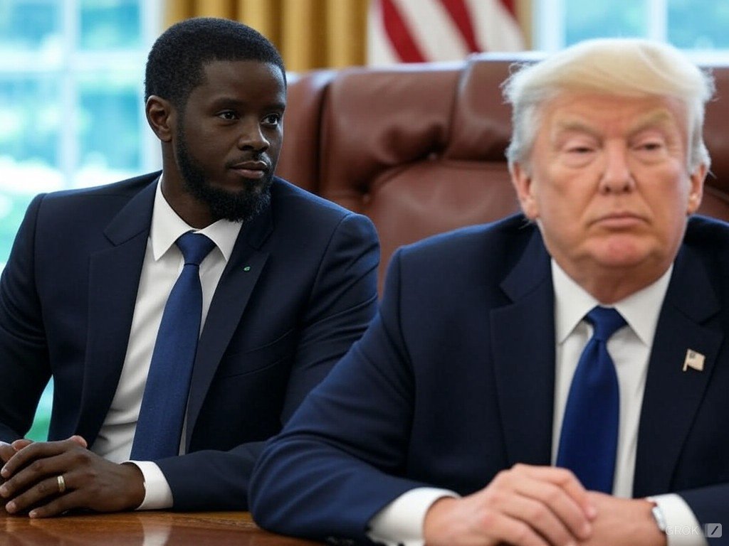 Bassirou Diomaye Faye et Donald Trump - Grok 2 - arounaba.com